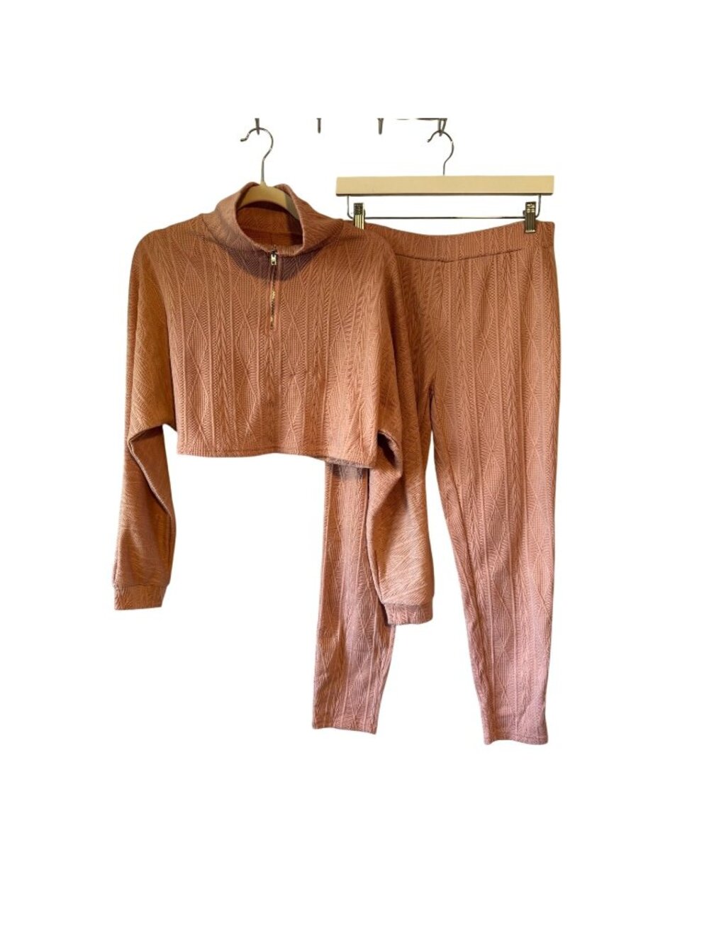 Shein Beige Pink Lounge Set XL (Fits Medium)